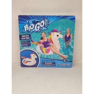 Bestway H2O Go! Unicorn Pool Swim Ring Float Brand New 43.3 × 31.5 in. X 28 In